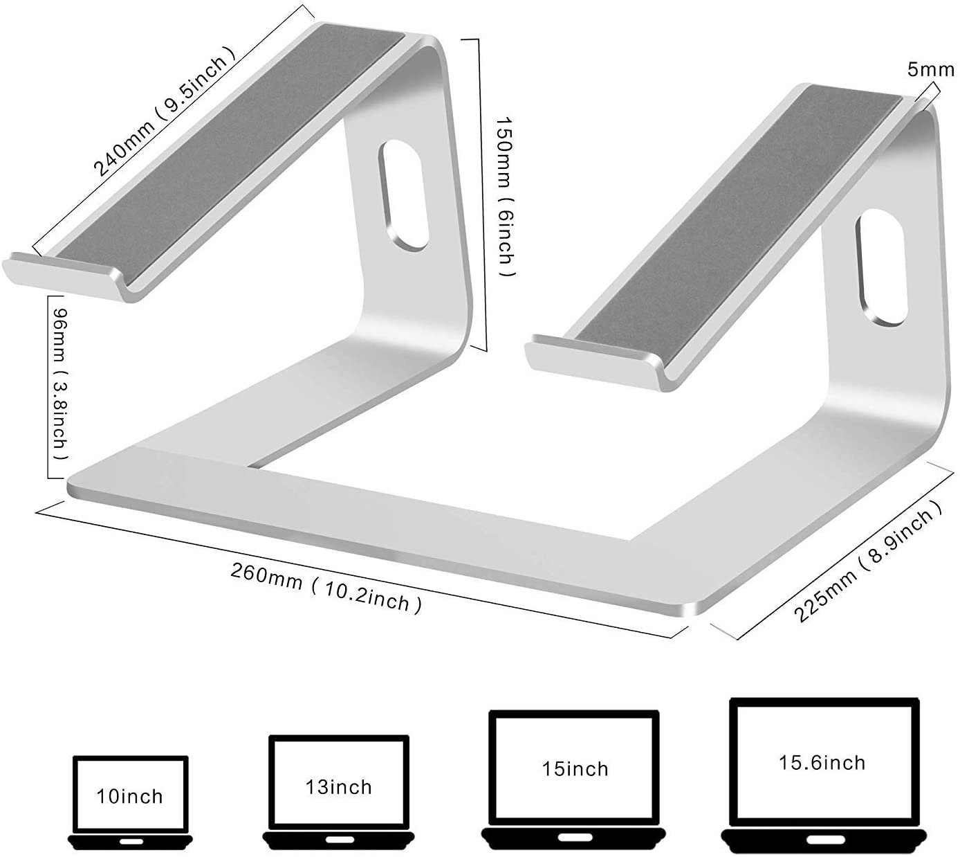 Soundance Laptop Stand, Aluminum Computer Riser, Ergonomic Laptops Elevator for Desk, Metal Holder Compatible with Mac MacBook Pro Air, Lenovo, HP, Dell, More 10-15.6 Inch PC Notebook, LS1 Silver Soundance Laptop Stand, Aluminum Computer Riser, Ergonomic Laptops Elevator for Desk, Metal Holder Compatible with Mac MacBook Pro Air, Lenovo, HP, Dell, More 10-15.6 Inch PC Notebook, LS1 Silver